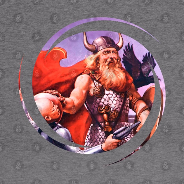 bearded viking with logo face and horns on his head by REVISTANGO